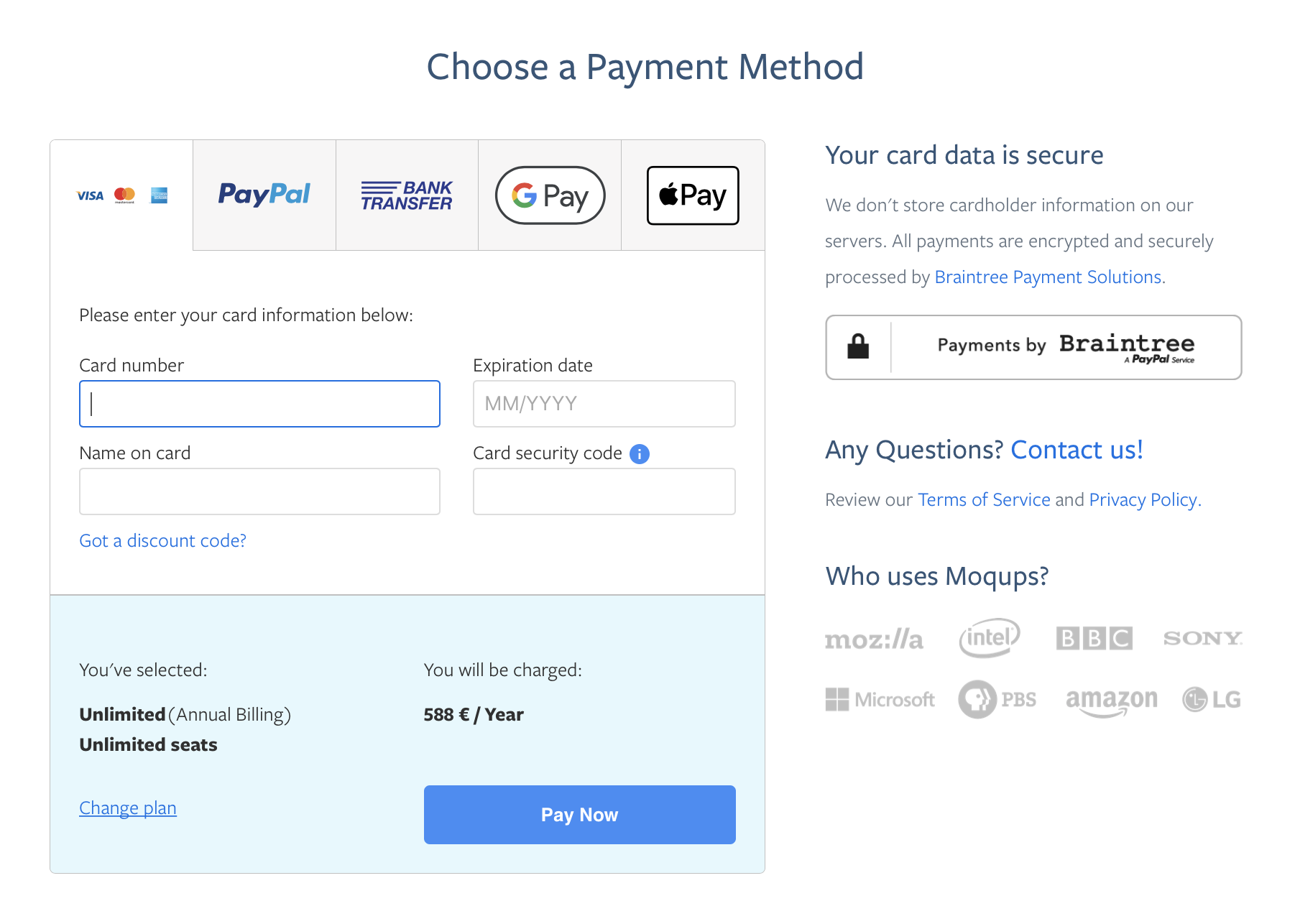 Payment example